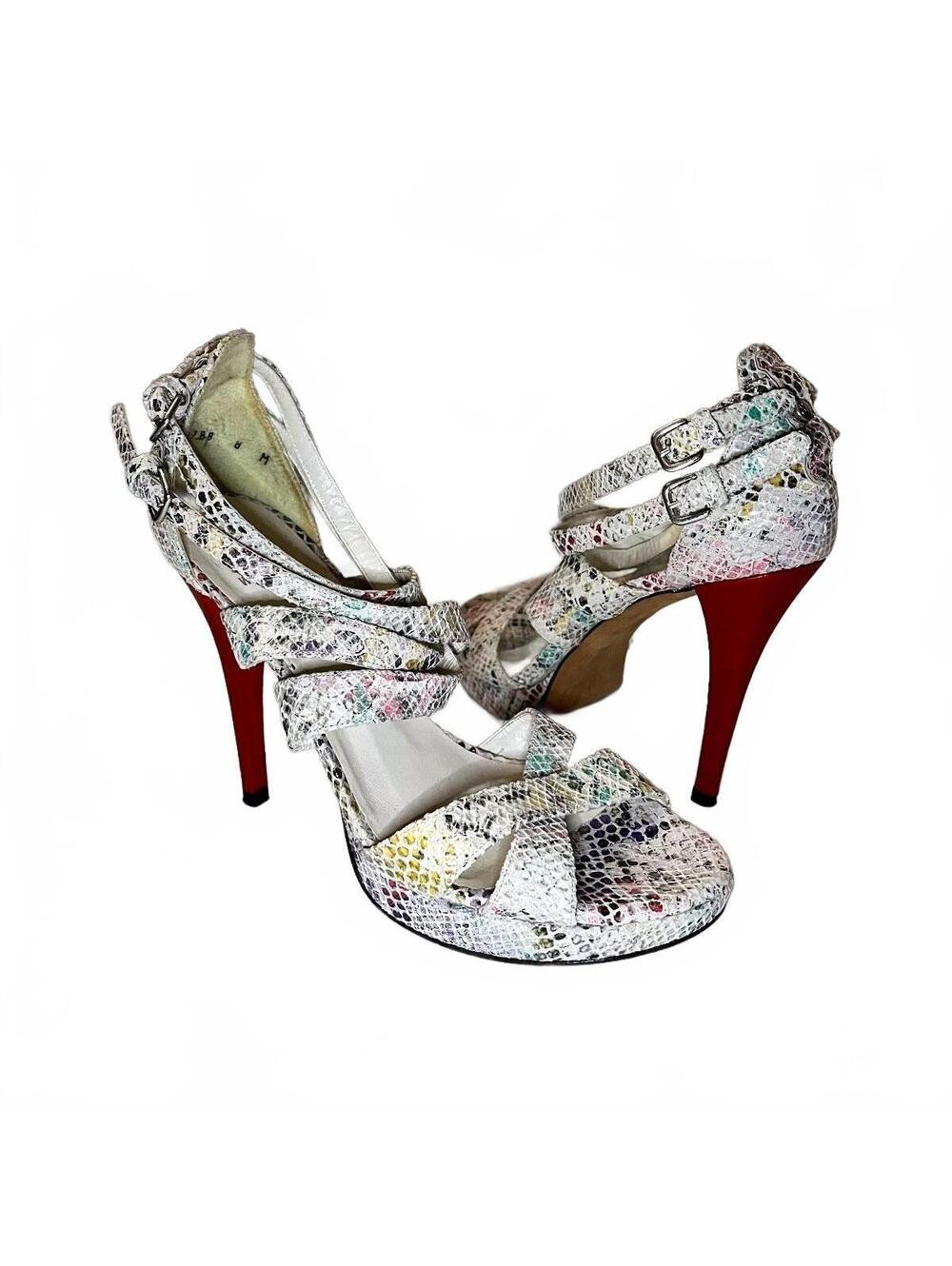 Stuart Weitzman Women's Multicolor Snake Print High Heels Size 8M